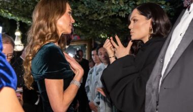 Kate and Jessie J share emotional embrace on the red carpet at the Royal Variety performance last night, commiserate over cancer experience