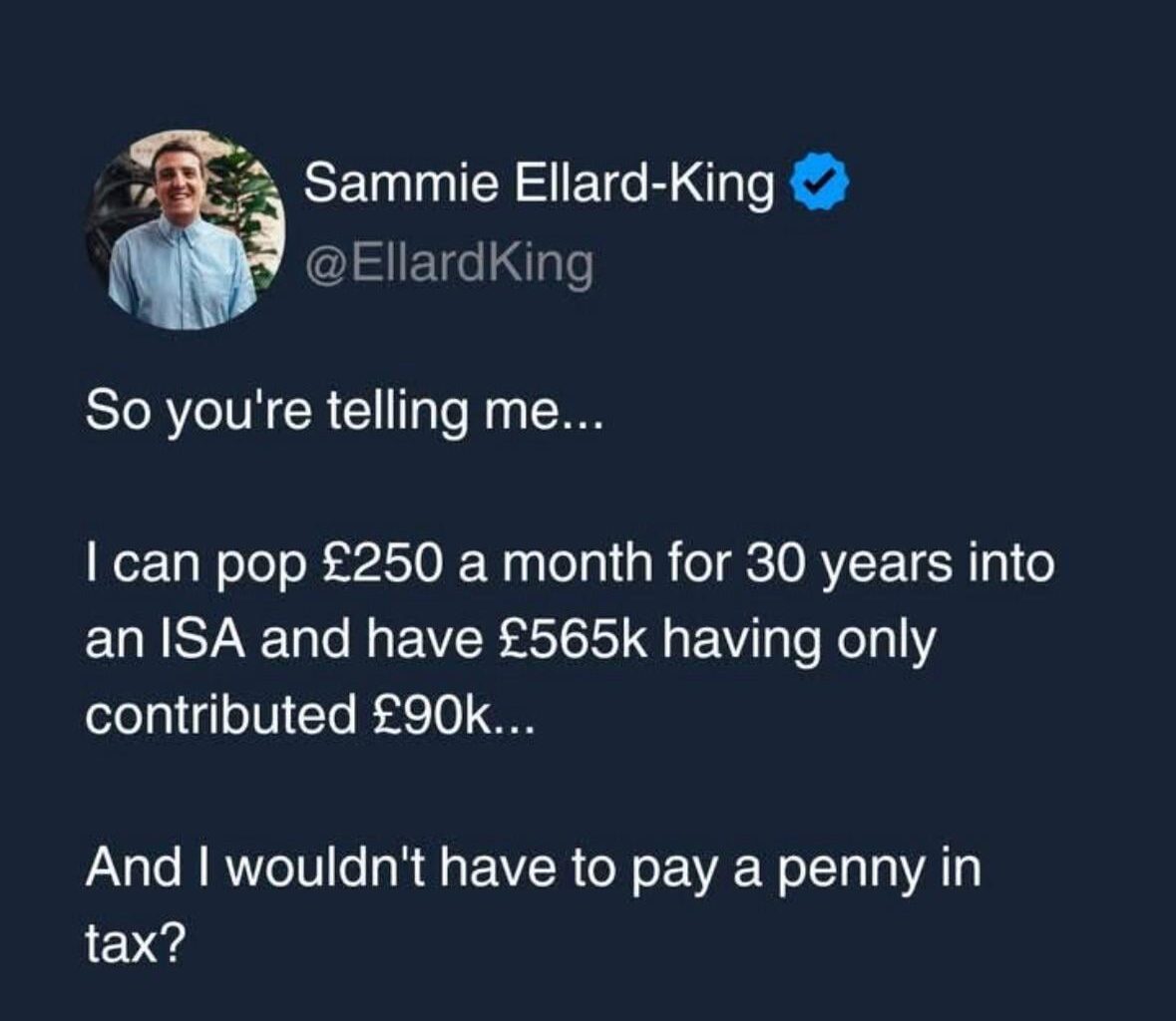 Step 1. Have £250 spare each month