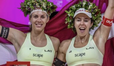 Tīna Graudiņa un Anastasija Samoilova izcīna zelta medaļu pasaules čempionā pludmales vilejbolā!