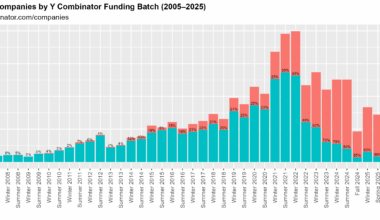 [OC] Share of AI Companies by Y Combinator Funding Batch (2005-2025)