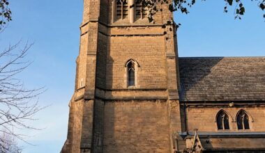 St Johns Church is a Grade II Listed Building located in Mansfield, Nottinghamshire. The church suffered some embarrassment in September 1866 when the incumbent, Rev. J.T. Brameld, eloped with a young lady called Paulson, and was thought to have emigrated to Australia. Ooh Matron! How very dare you,