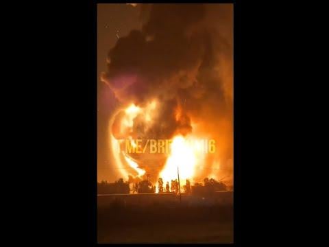 Huge Fireball at Novokuybyshevsk Oil Refinery After Drone Strike!