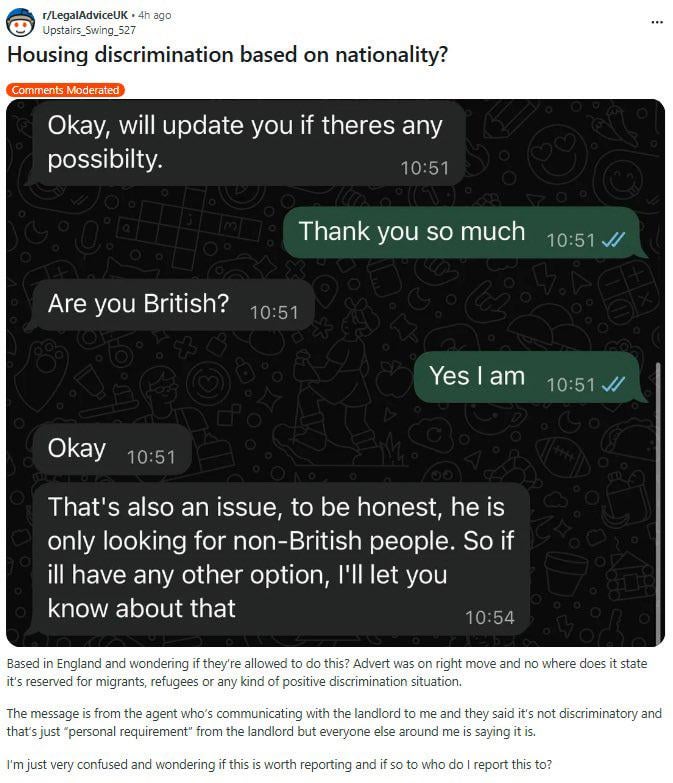 "I don't want any disgusting British people renting my property 🤢" - British landlord