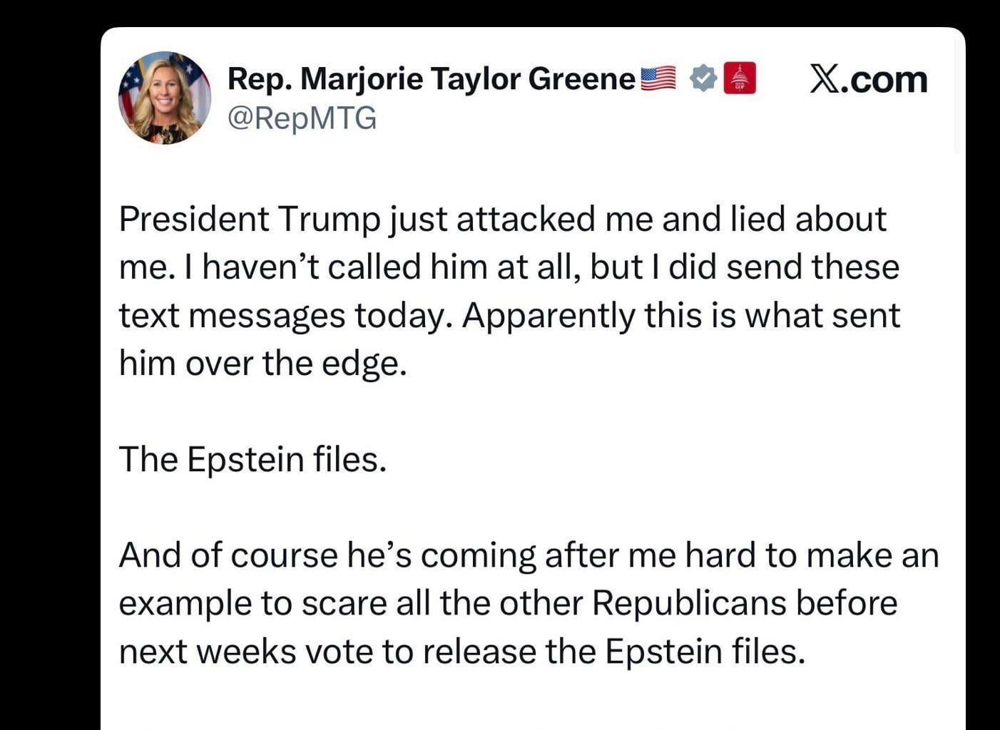 Never in a million years did I think I’d agree with Jew-Space-Laser-Three-Toes MTG on anything, but watching her beef with Pedo Trump over the Epstein files is making my popcorn taste Michelin-star good.