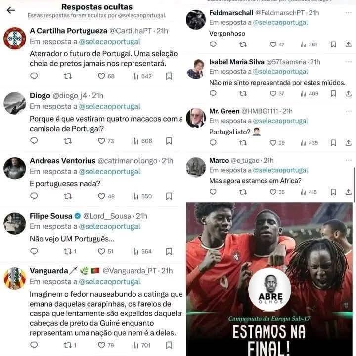 Para quando vão responsabilizar as pessoas pelos comentários racistas nas Redes Sociais?