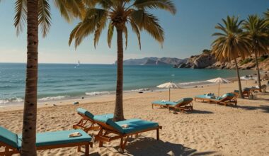 Winter beach in spain