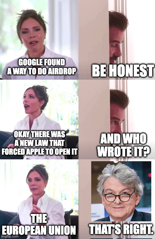 Ahhhh... those pesky EU regulations making life better for everyone. Including ungrateful savages