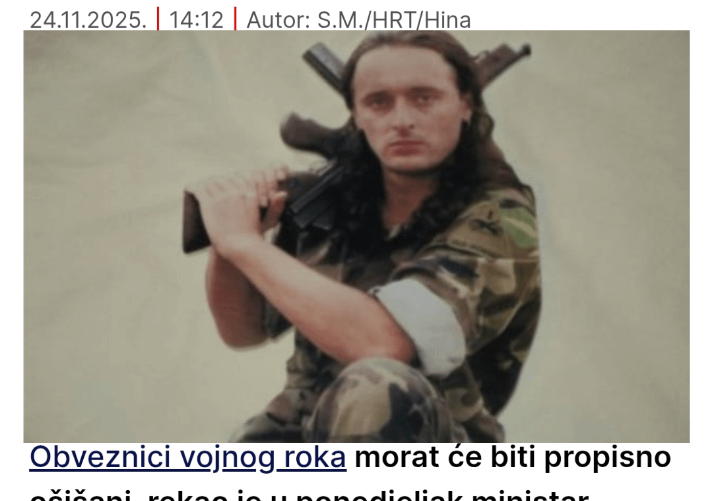 Anušić: "Vojnik ne može imati kosu do ramena, vojni rok nije ekskurzija"