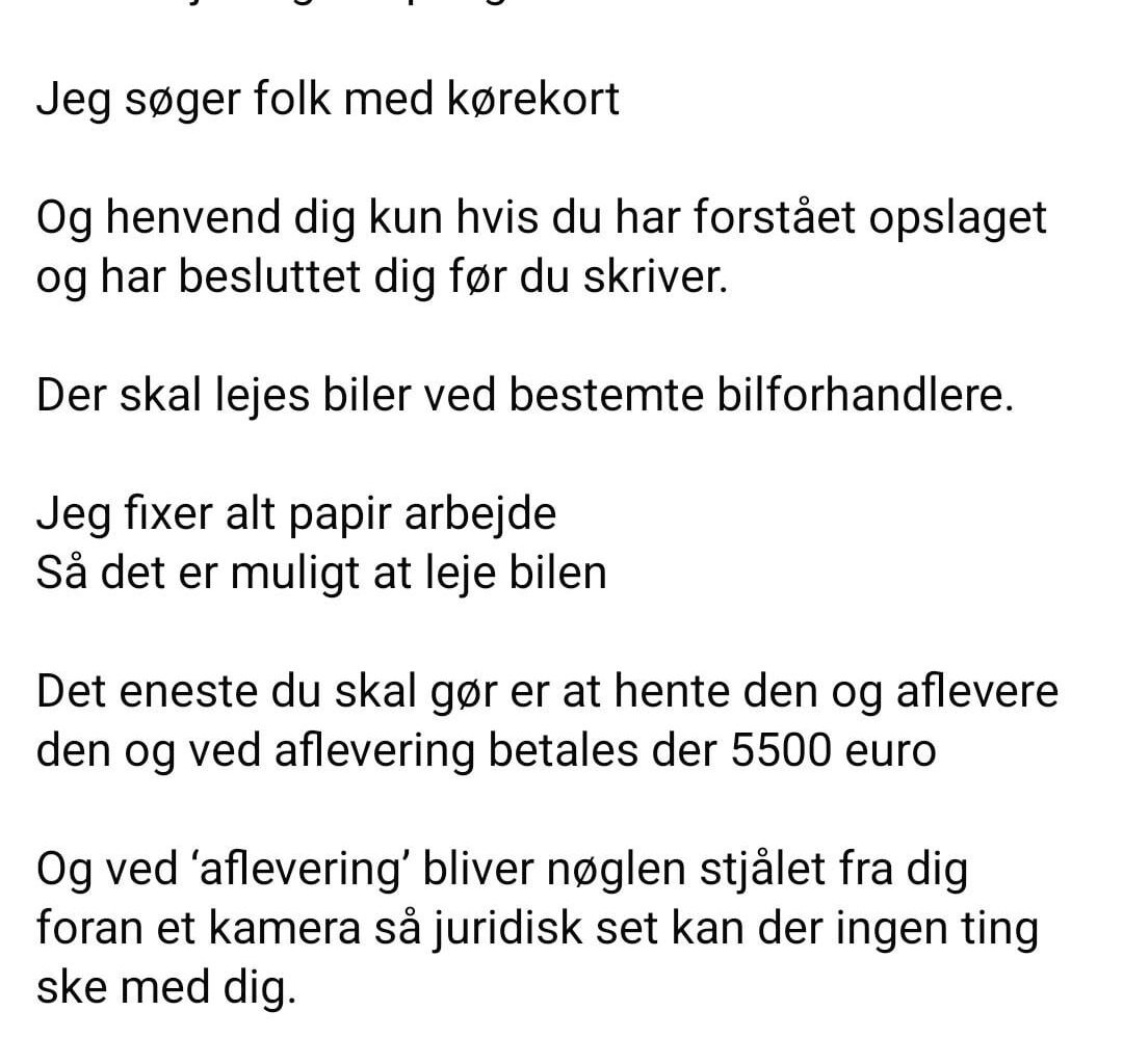 Danske facebook sider med åbenlys planlagt kriminalitet.