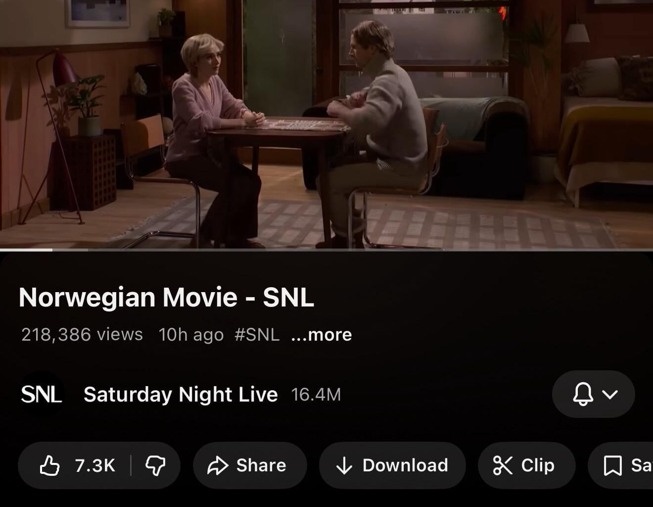 Last night’s SNL episode about Norwegian Films