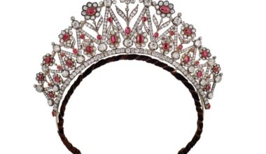 Jewels of the Countess of Stradbroke on Auction at Christie’s, including ruby and diamond tiaras preserved in original settings