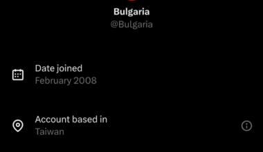 Профилът на България в туитър/х - базиран в Тайван