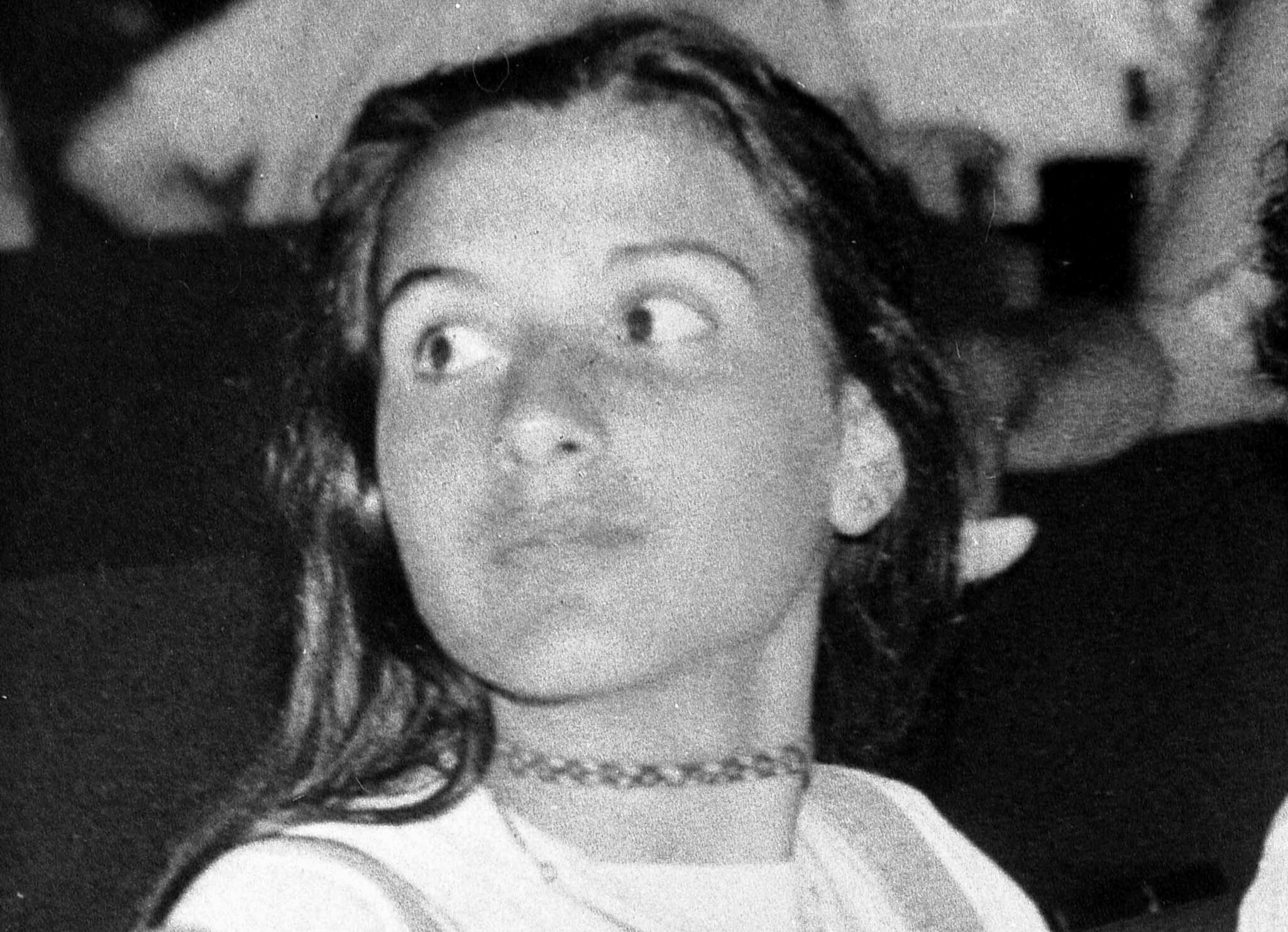 Black and white portrait of a young Italian woman, Emanuela Orlandi.