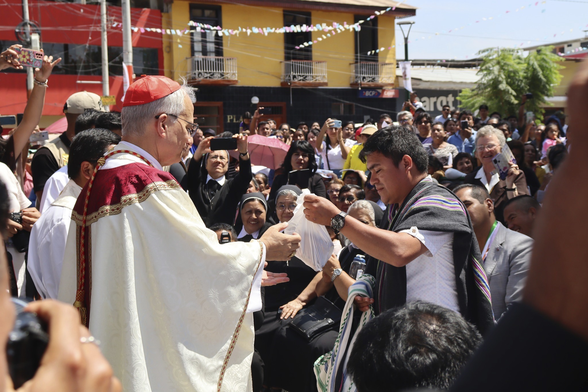 Bishop Robert Prevost leads the celebration anniversary of the Diocese in Chulucanas, Peru.