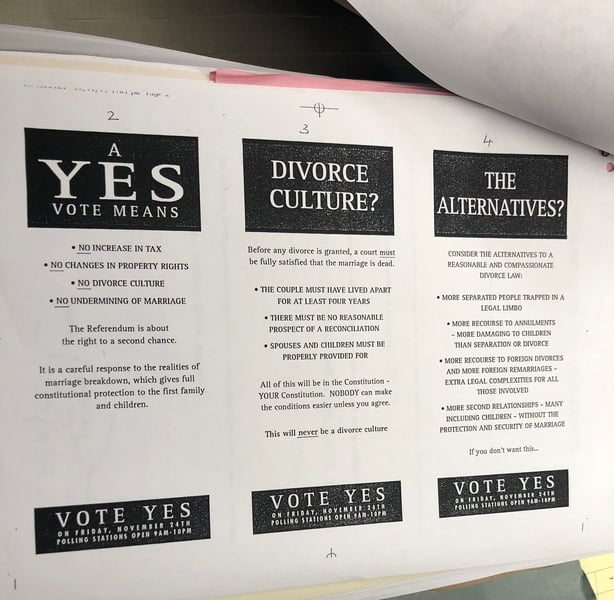 File from the National Archives on the 1995 divorce referendum released under the annual State Papers