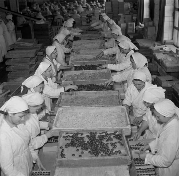 In the mid-1950s, the Stollwerck factory produced two varieties of salónky.