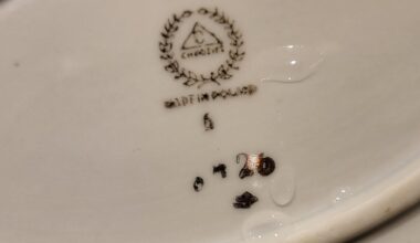 Broke my brother-in-law's, oval porcelain playe that he inharited from his late grandmother. Please help me identify it so I can hopefully replace it.