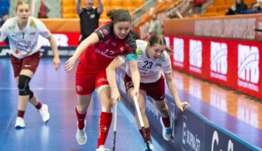 Swiss women celebrate a must-win against Latvia
