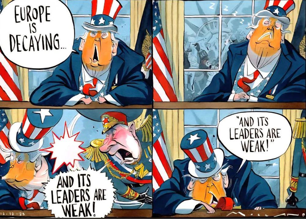 "Europe is decaying..." by Morten Morland, published in The Times