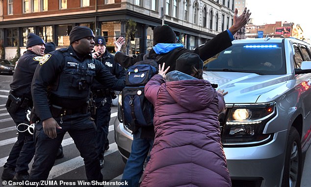 It comes just days after more than 150 demonstrators attempted to block agents during a raid in Downtown Manhattan on Saturday