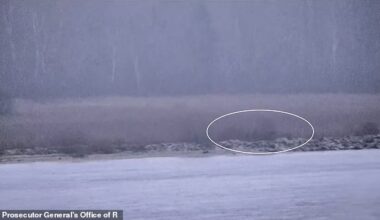 The trio arrived on a security service hovercraft and proceeded on foot along the river barrier