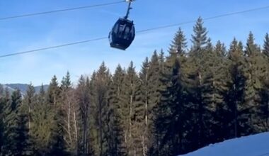 This is the terrifying moment cable cars on a newly renovated gondola lift lurched up and down as they sped up an Austrian mountainside