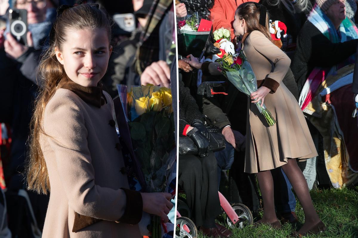 Princess Charlotte poses for fan selfies during Christmas Day walk