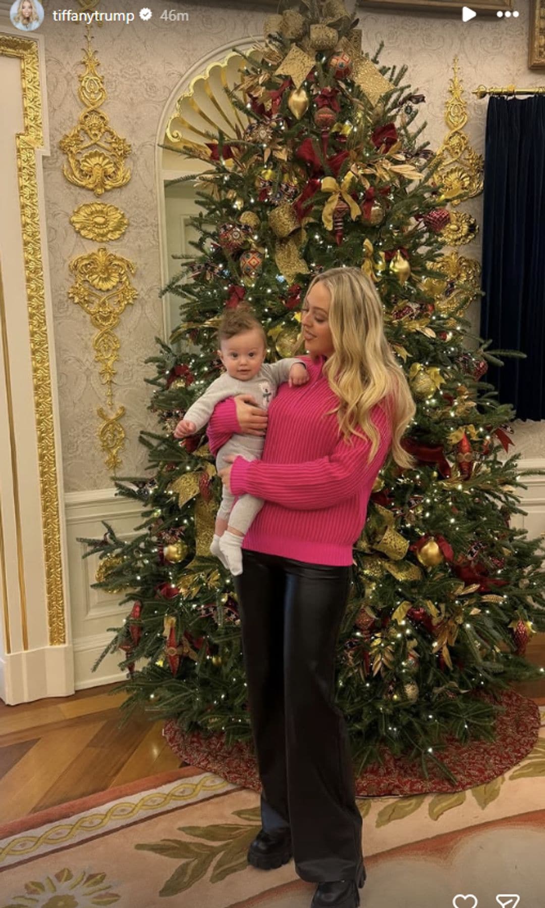 Tiffany shared some photos with her baby as they celebrate his first Christmas