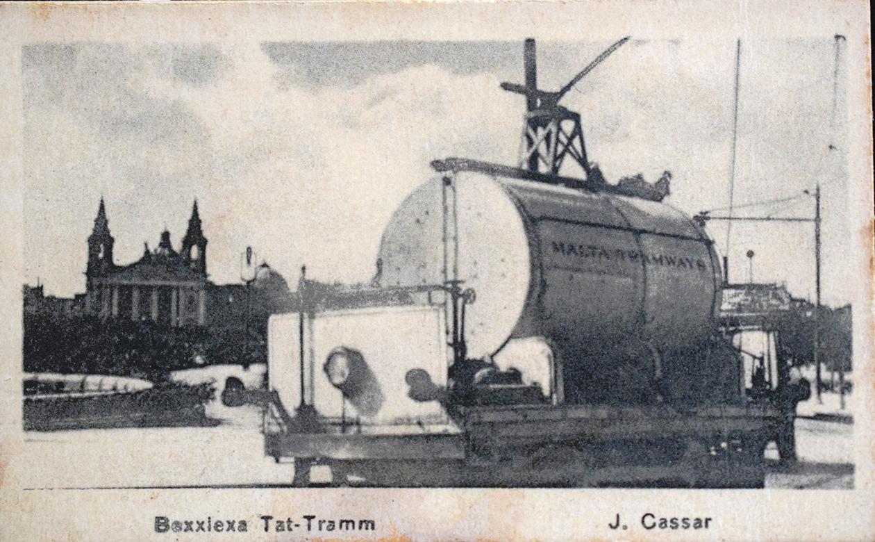 'Bexxixa tat-tramm' card by Scerri’s cigarettes