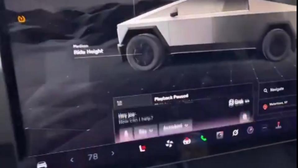 Tesla Cybertruck infotainment screen.