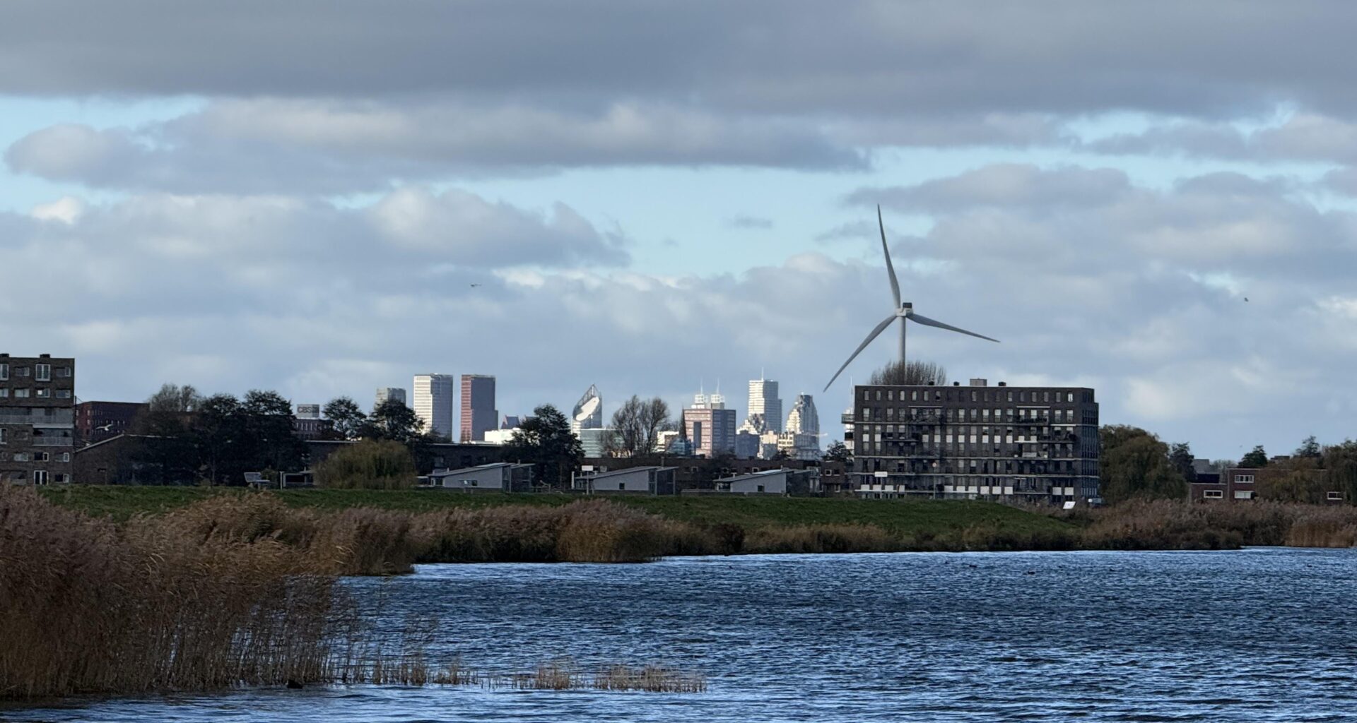 Den Haag skyline as seen from Nieuwe Driemanspolder