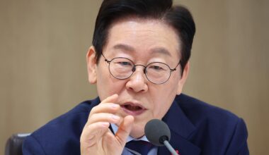 President Lee Jae Myung speaks during a Cabinet meeting at the presidential office in Seoul, Tuesday. Yonhap