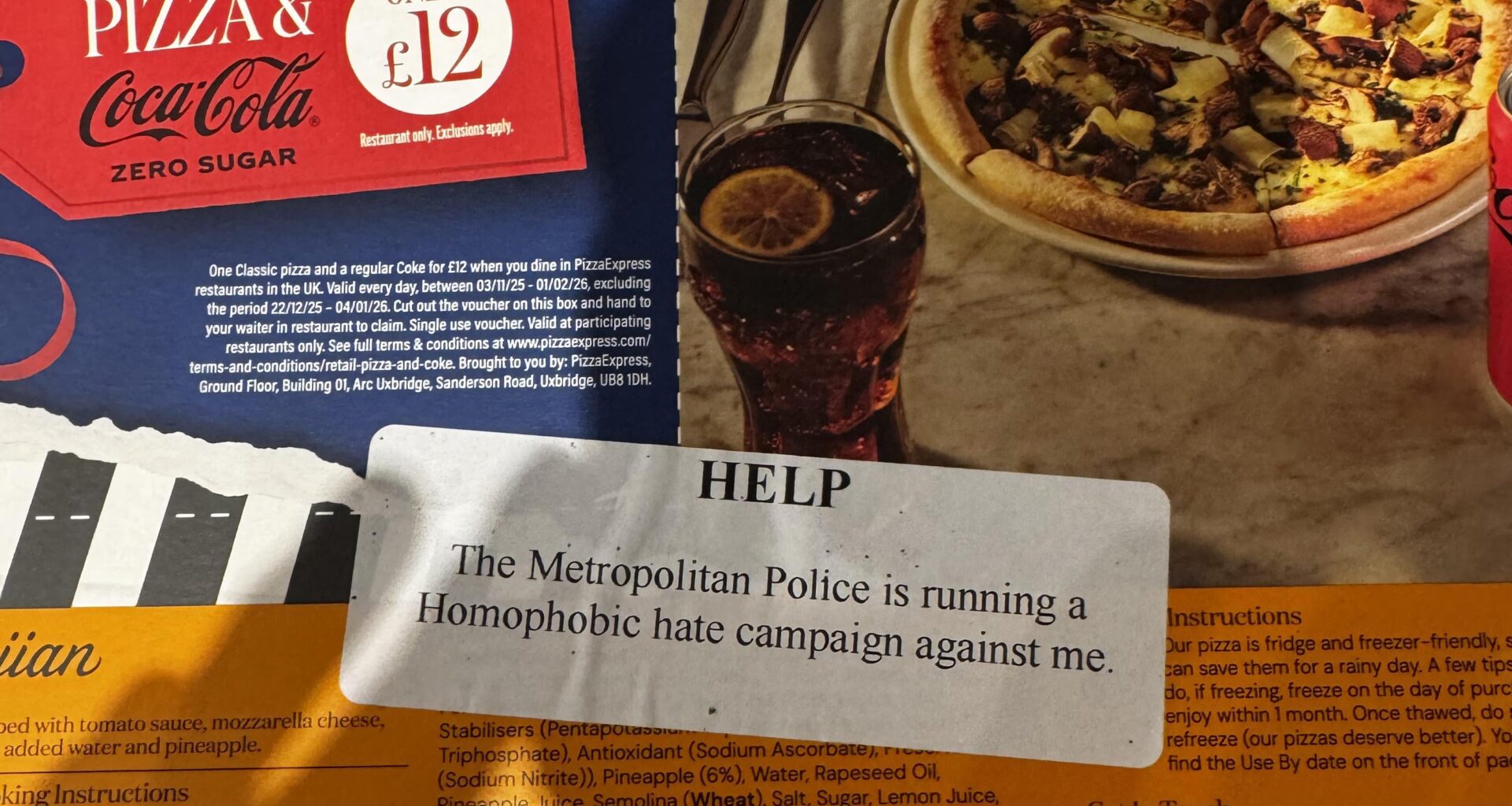 Found this on the back of my pizza in Wandsworth