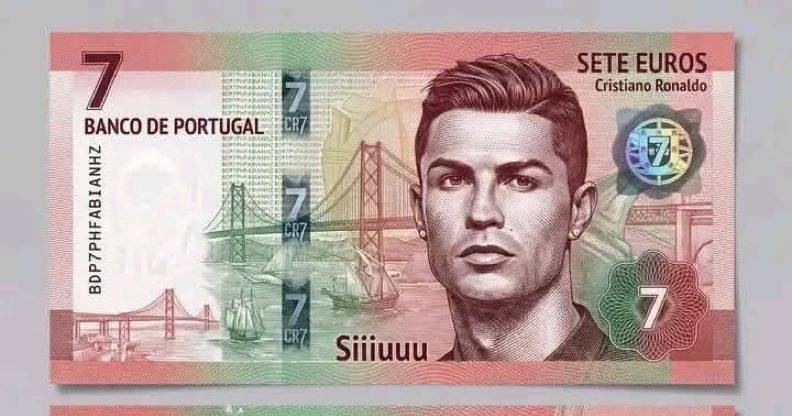 Nota de 7 euros a homenagear Cristiano Ronaldo? É falso, alerta Banco de Portugal