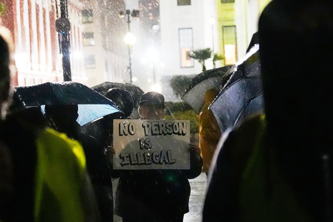 People protesting against the actions of ICE