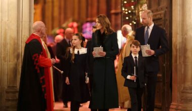 Royals depart from the 'Together At Christmas' carol service. Pic: Reuters