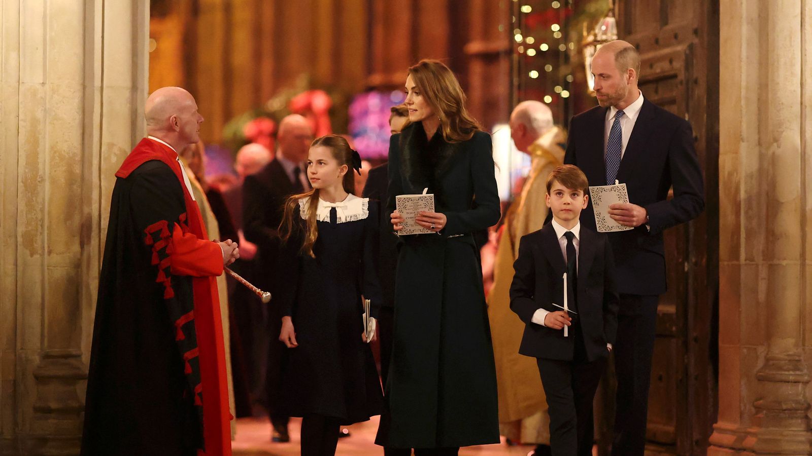 Royals depart from the 'Together At Christmas' carol service. Pic: Reuters