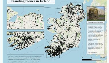 [OC] Distribution of standing stones in Ireland
