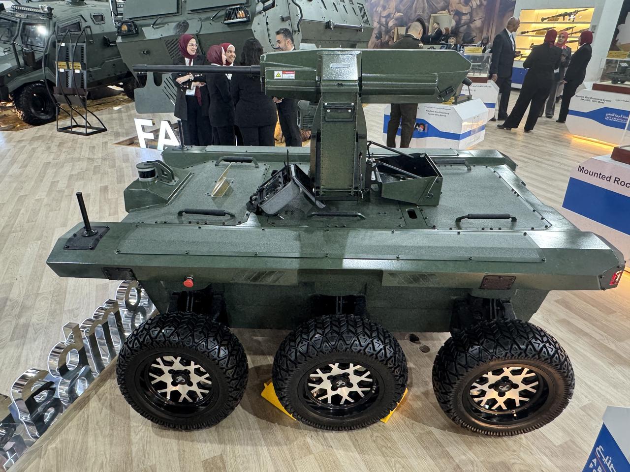 AKREP, the unmanned platform developed through HAVELSAN’s local partnership in Egypt, were showcased for the first time at the EDEX 2025 Egypt Defence Expo in Egypt on Dec. 6, 2025. (AA Photo)