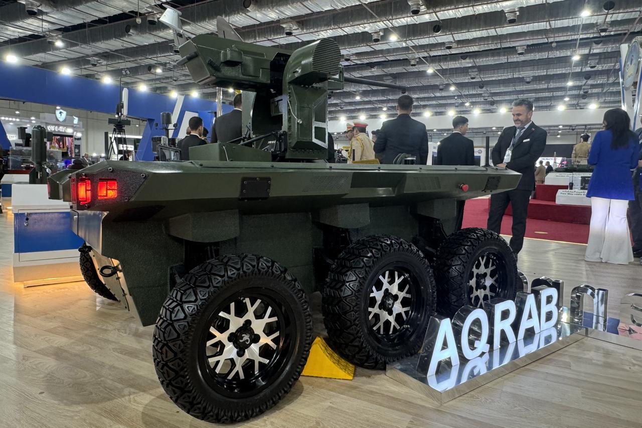 AKREP, the unmanned platform developed through HAVELSAN’s local partnership in Egypt, were showcased for the first time at the EDEX 2025 Egypt Defence Expo in Egypt on Dec. 6, 2025. (AA Photo)