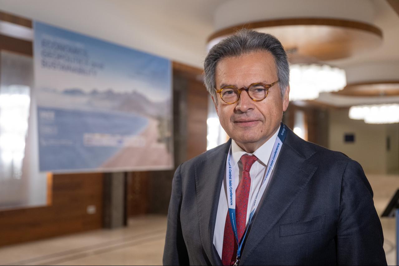 Umit Herguner, senior partner at Herguner Bilgen Ucer Attorney Partnership, speaks to Anadolu Agency (AA) at the IAEE Middle East and Central Asia Conference. (AA Photo)