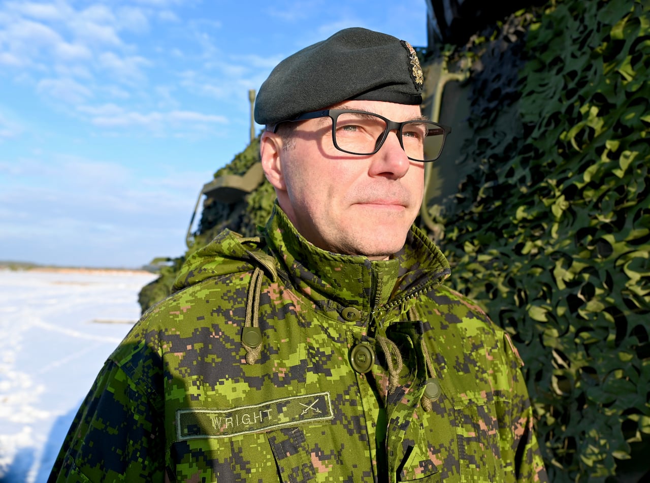 Lt.-Gen. Mike Wright, the commander of the Canadian Army, during a recent training exercise in Latvia. 