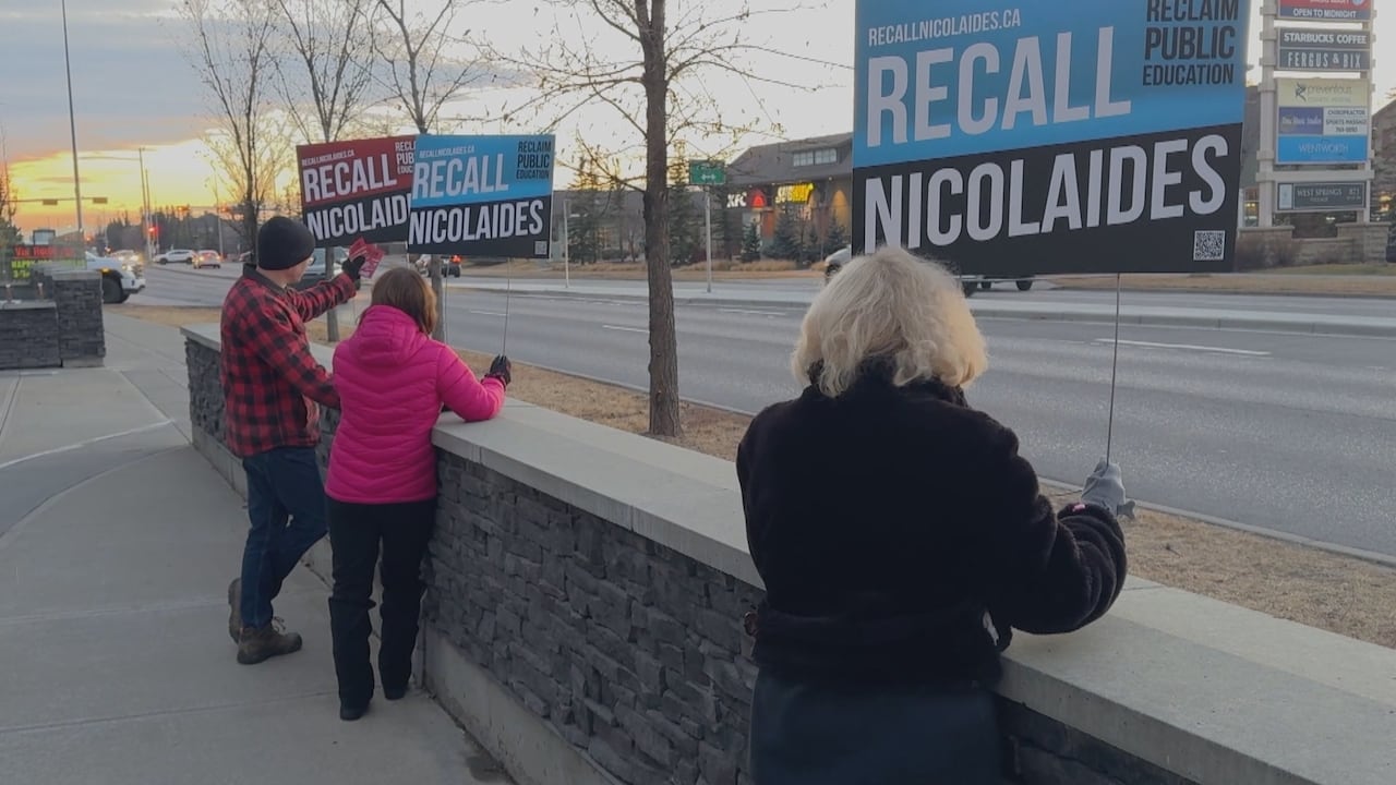 Volunteers raise awareness in Calgary-Bow for a campaign to gather signatures for a recall campaign to unseat the riding's UCP MLA Demetrios Nicolaides. 