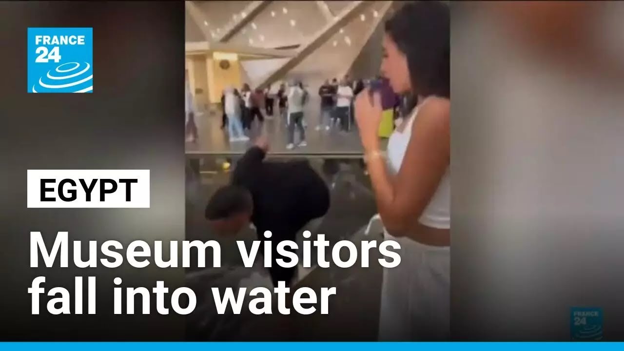 The Grand Cairo Museum visitors so captivated that they fall into water • FRANCE 24 English