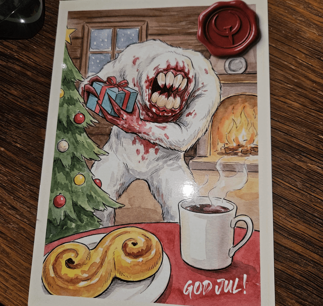 Ett julkort från Tomten till alla Quakers