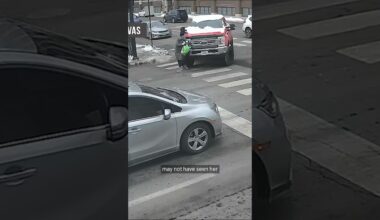 Video shows woman hit by snow-covered truck twice in crosswalk