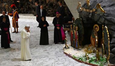Ribbons on Vatican creche are for lives saved from abortion