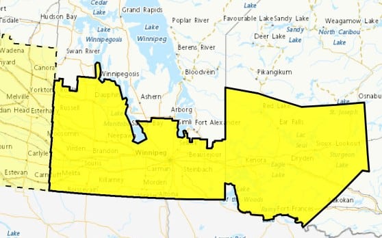 A map shows areas highlighted in yellow