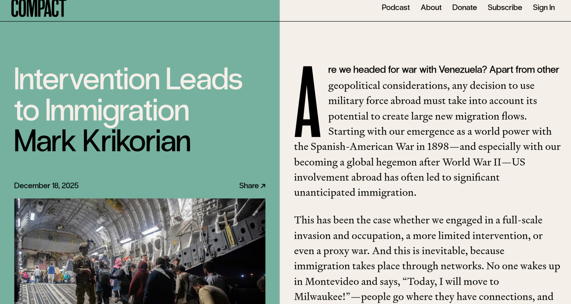 Intervention Leads to Immigration | Compact