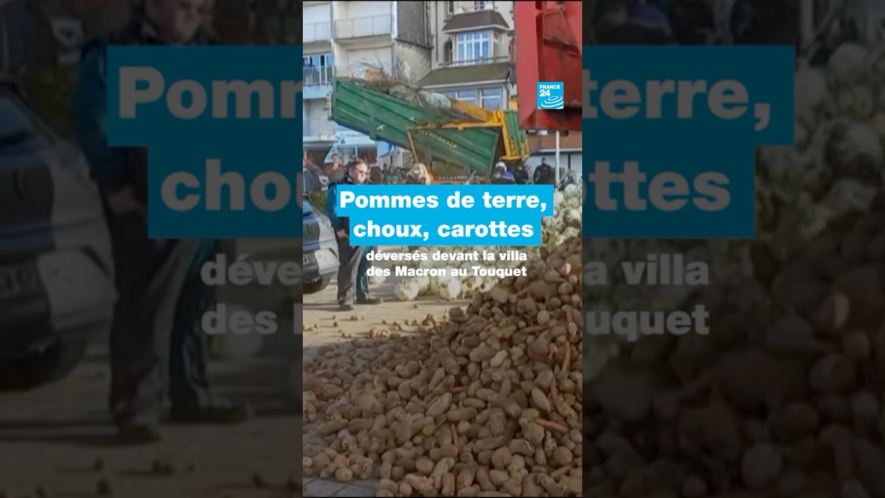 Des pommes de terre déversées devant la villa du couple Macron au Touquet • FRANCE 24
